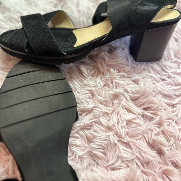 Amalfi by RANGONI Firenze Block Heel Slingback Sandal black Suede - Picture 5 of 9